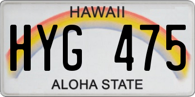 HI license plate HYG475