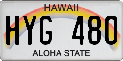 HI license plate HYG480