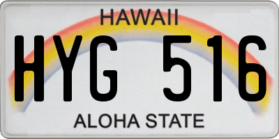 HI license plate HYG516