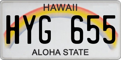HI license plate HYG655