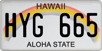 HI license plate HYG665