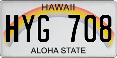 HI license plate HYG708