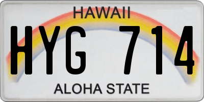 HI license plate HYG714