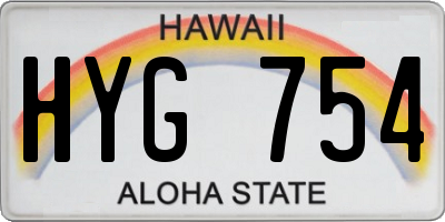 HI license plate HYG754