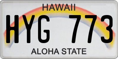 HI license plate HYG773