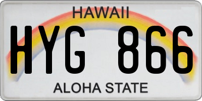 HI license plate HYG866