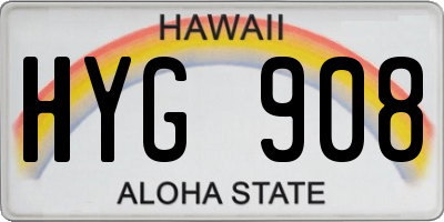 HI license plate HYG908
