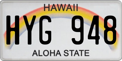 HI license plate HYG948