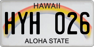 HI license plate HYH026