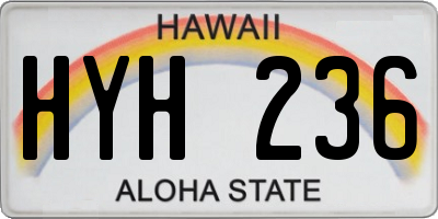 HI license plate HYH236
