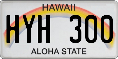 HI license plate HYH300