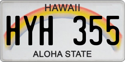 HI license plate HYH355