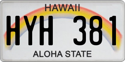 HI license plate HYH381