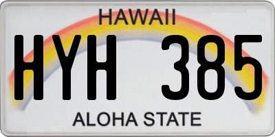 HI license plate HYH385