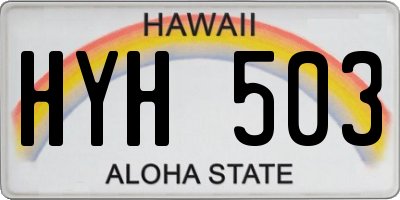 HI license plate HYH503