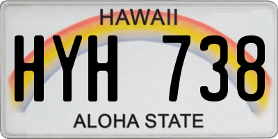 HI license plate HYH738