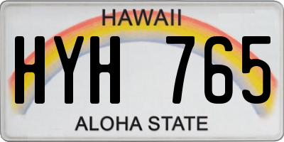 HI license plate HYH765