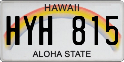 HI license plate HYH815