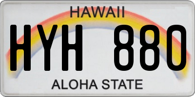 HI license plate HYH880