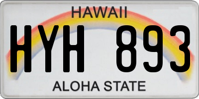 HI license plate HYH893