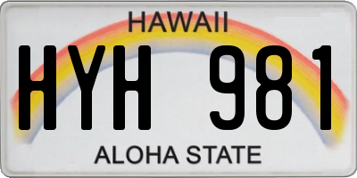 HI license plate HYH981