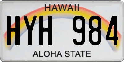 HI license plate HYH984
