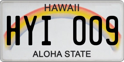 HI license plate HYI009