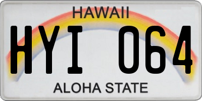 HI license plate HYI064