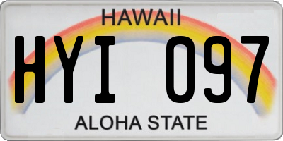 HI license plate HYI097