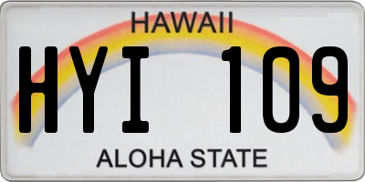 HI license plate HYI109