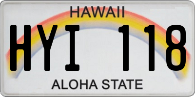 HI license plate HYI118