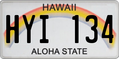 HI license plate HYI134