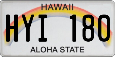 HI license plate HYI180