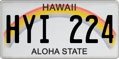 HI license plate HYI224