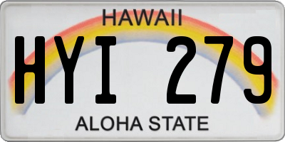 HI license plate HYI279