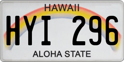 HI license plate HYI296