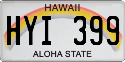 HI license plate HYI399
