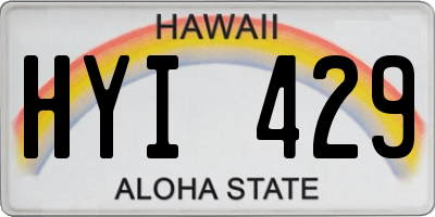 HI license plate HYI429
