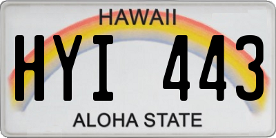 HI license plate HYI443