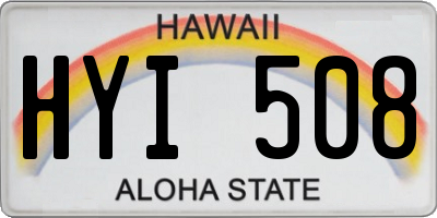 HI license plate HYI508