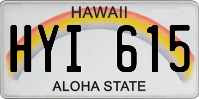 HI license plate HYI615