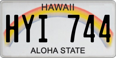 HI license plate HYI744