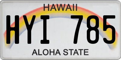 HI license plate HYI785