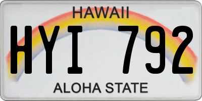 HI license plate HYI792