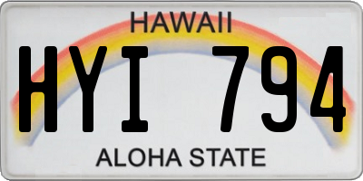 HI license plate HYI794