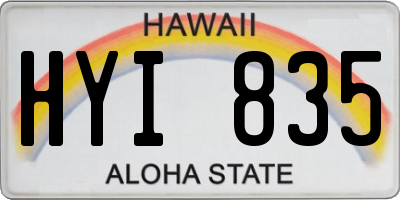 HI license plate HYI835