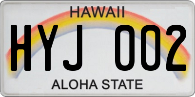 HI license plate HYJ002