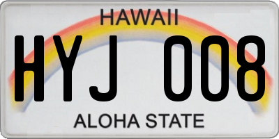 HI license plate HYJ008