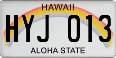HI license plate HYJ013