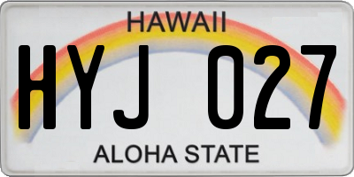 HI license plate HYJ027